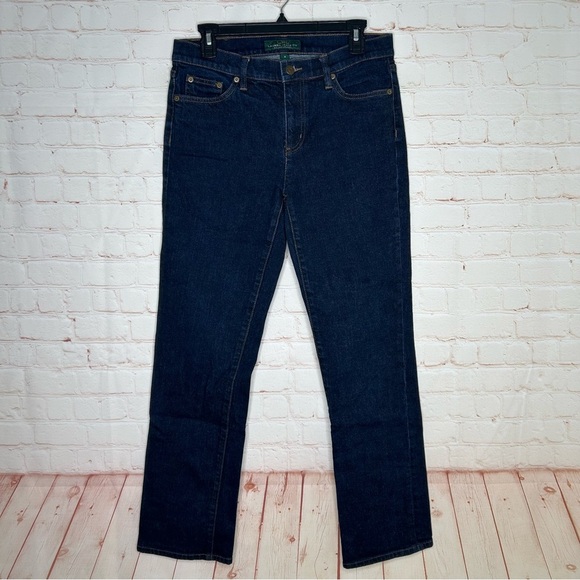 LRL Lauren Jeans Co Womens Classic Straight Leg Dark Wash Denim Size 8 - Picture 1 of 9